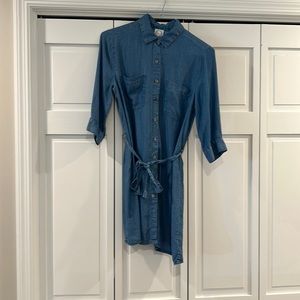 Chambray soft shirt dress